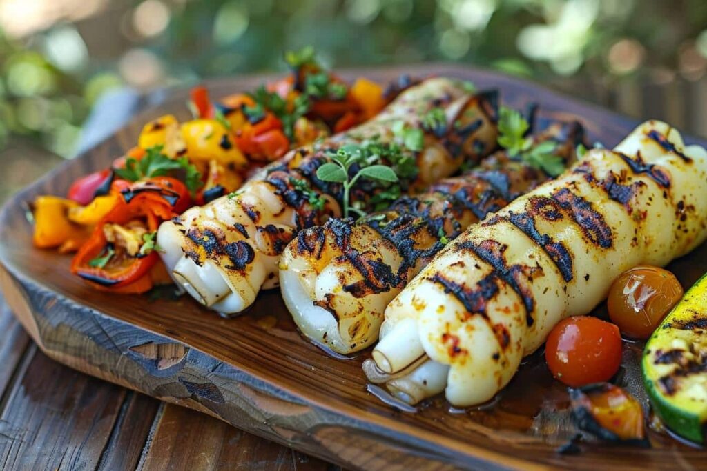 légumes avec des encornets